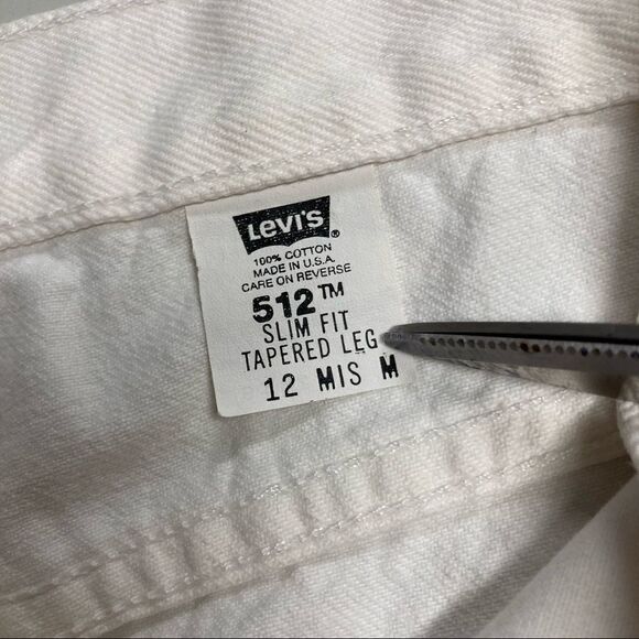 LEVIS Vintage 512 Slim fit tapered leg White‎ Size 12 Mis-M,Made in USA 3/2000 - Picture 10 of 13